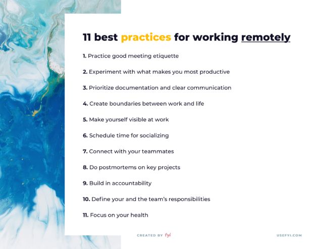 Best Practices Working Remotely